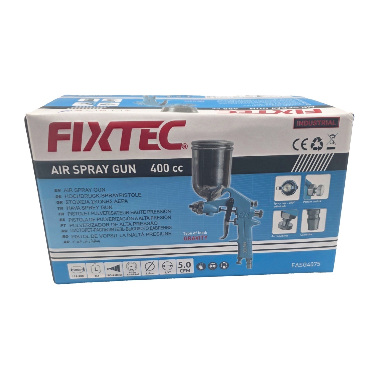 Pistol de Vopsit FIXTEC 400cc cu Duza 1.5mm - 3 | YEO
