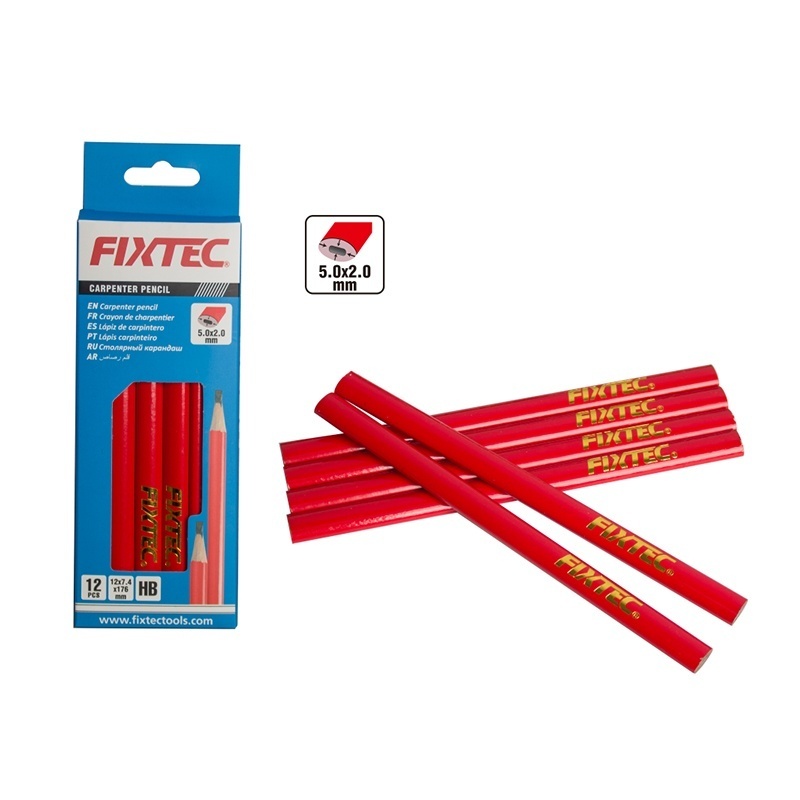 Set 12 creioane ovale pentru tamplarie FIXTEC 176 mm