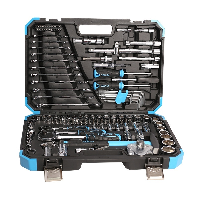 Trusa chei tubulare FIXTEC 1/2", 3/8", 1/4" - 132 componente in cutie
