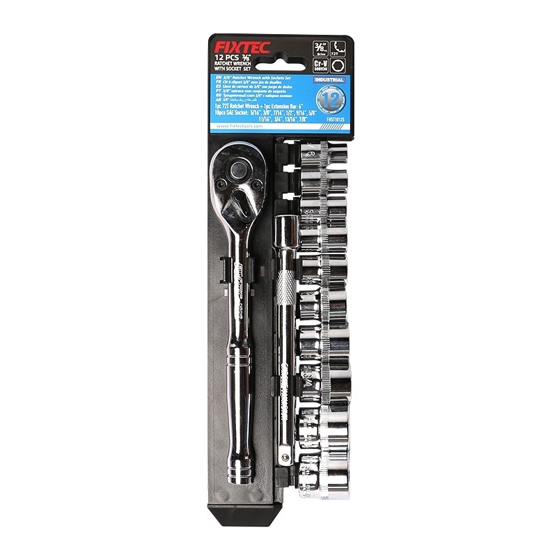 Trusa clichet FIXTEC 12 piese, 3/8