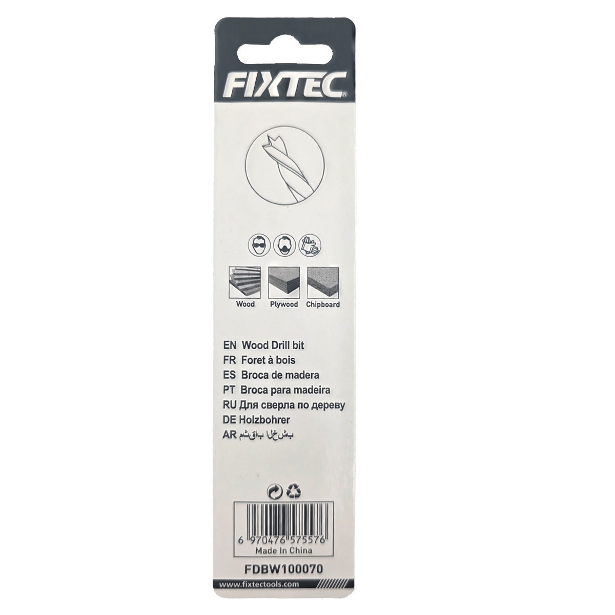 Burghiu helicoidal pentru lemn FIXTEC 7 mm x 109 mm - 1 | YEO