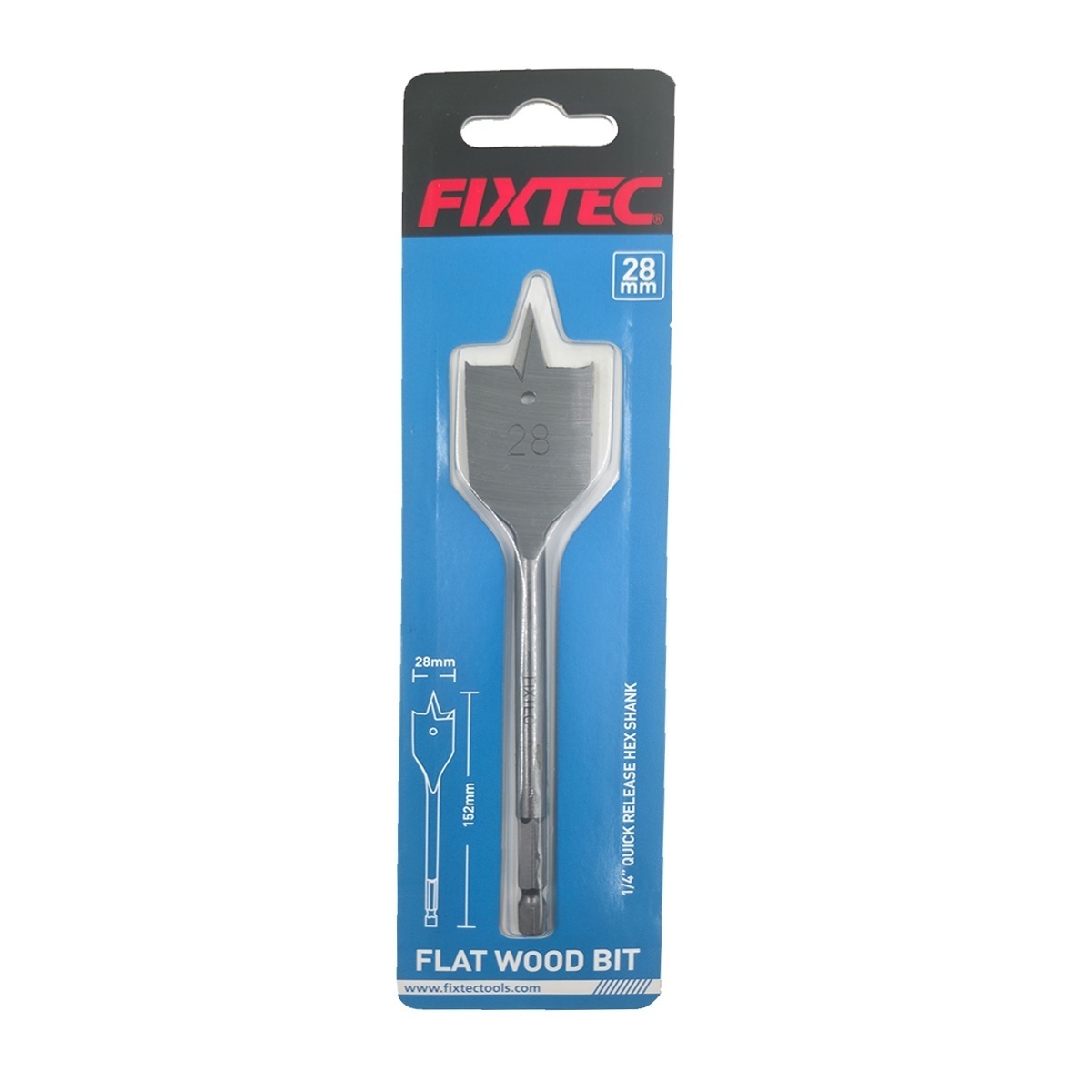 Burghiu paleta pentru lemn FIXTEC 28 mm x 152 mm