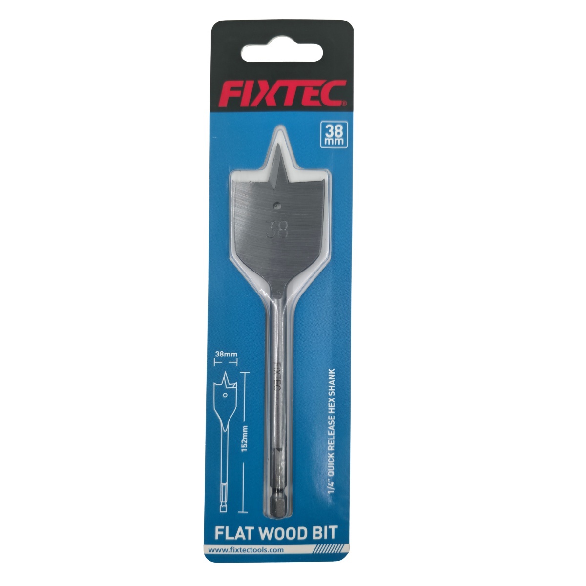 Burghiu plat pentru lemn Fixtec 38 mm x 152 mm utilizare profesionala