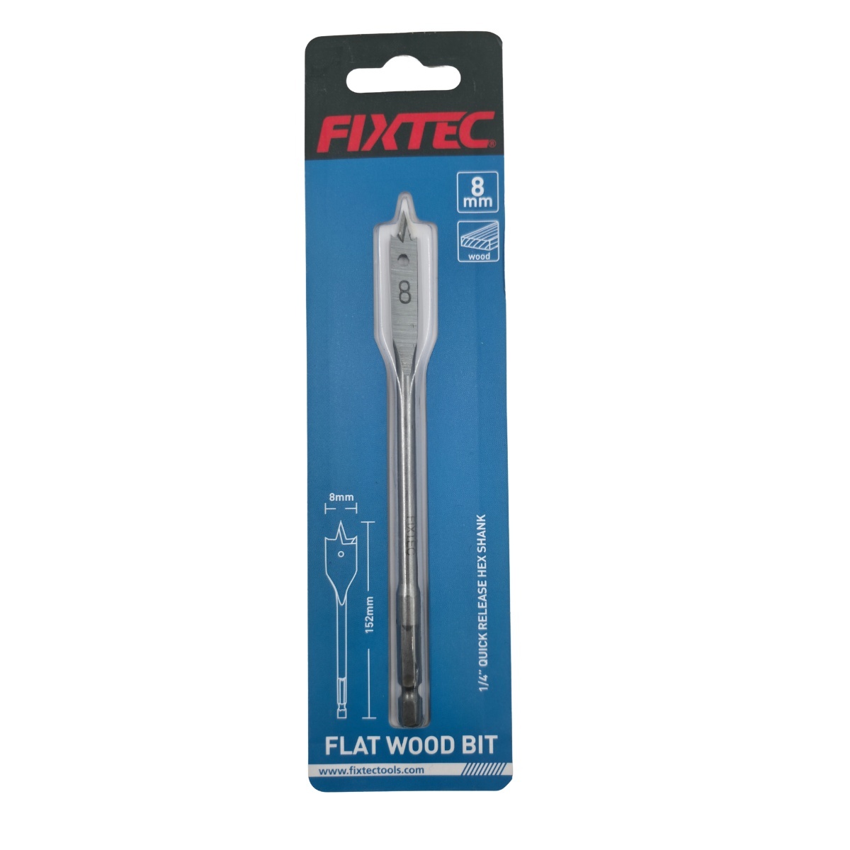 Burghiu plat pentru prelucrarea lemnului FIXTEC 8 x 152