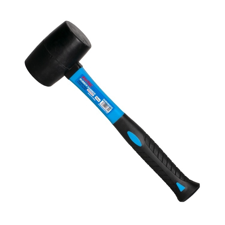 Ciocan din Cauciuc FIXTEC 16 oz cu Maner din Fibra de Sticla