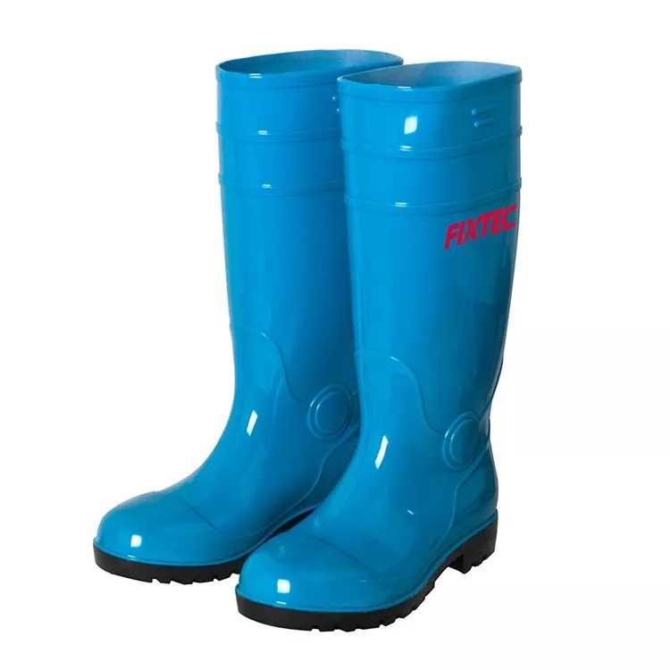 Cizme PVC de protectie FIXTEC, cu bombeu metalic, rezistente la apa