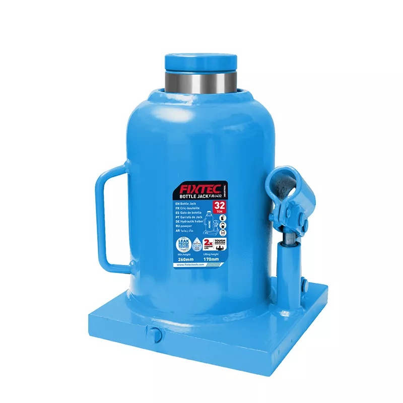 Cric hidraulic tip sticla FIXTEC sudat – 32T / 50T, constructie din otel - 1 | YEO