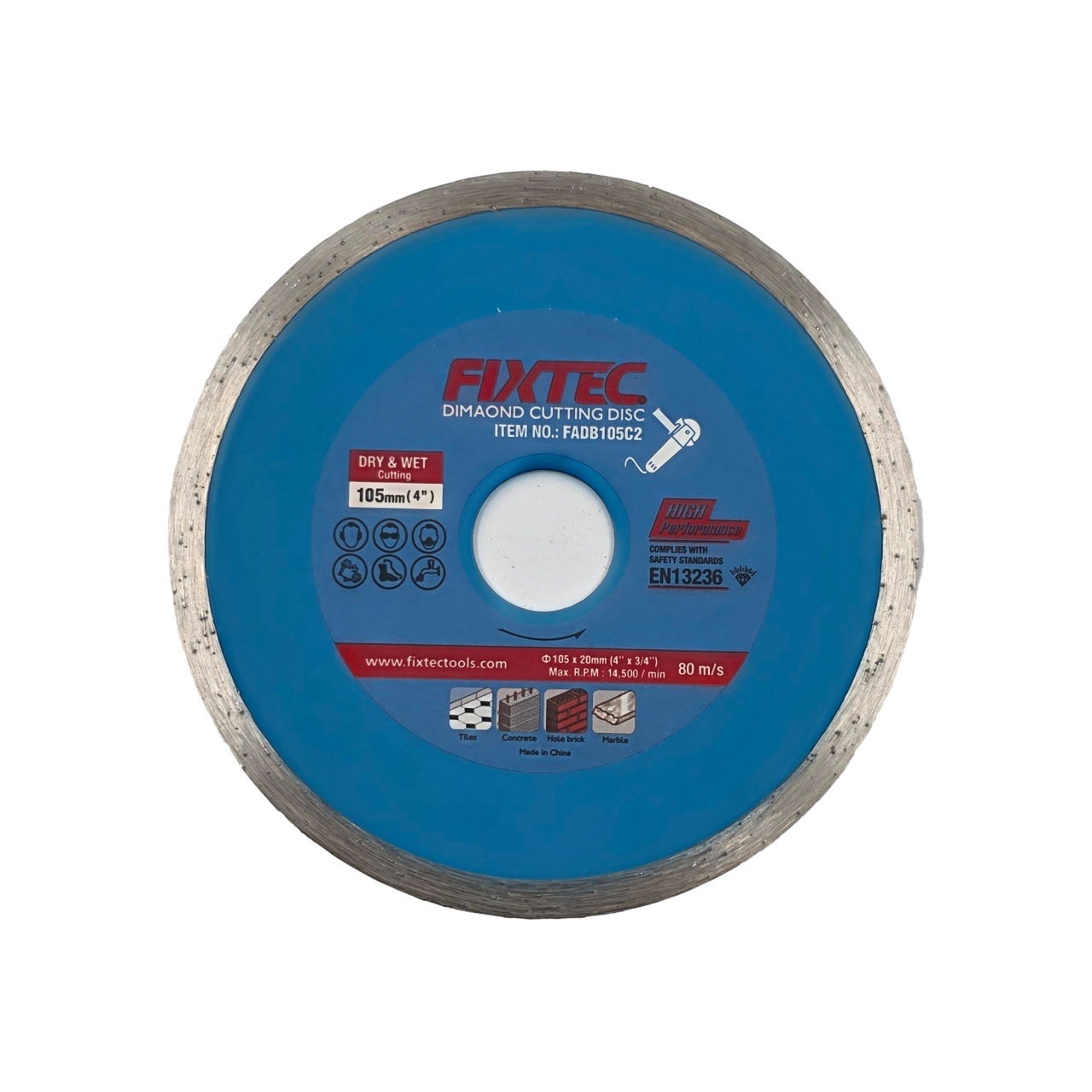 Disc diamantat FIXTEC 105 mm pentru taiere cu apa - 1 | YEO