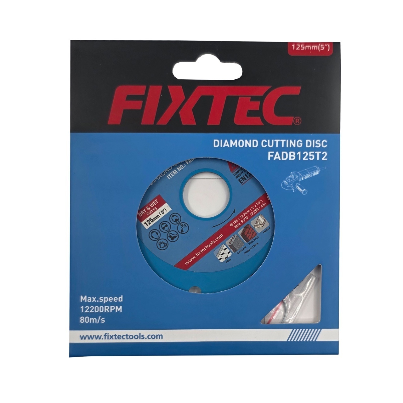 Disc diamantat FIXTEC 125 mm (5\'\') pentru taiere uscata si umeda - 1 | YEO