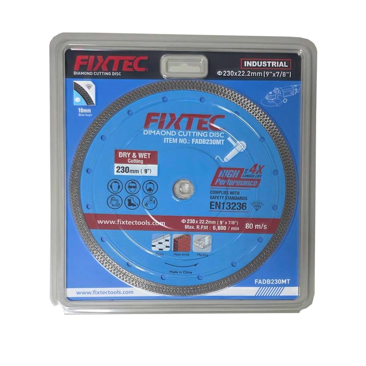 Disc diamantat pentru taiere FIXTEC 230x22.2mm