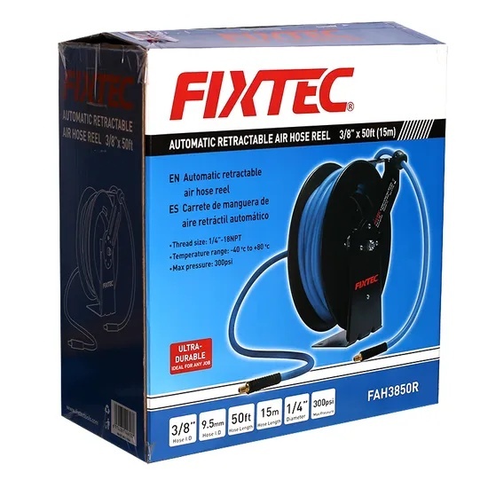 Furtun retractabil pentru aer comprimat FIXTEC 3/8″ 15 metri BSP - 1 | YEO