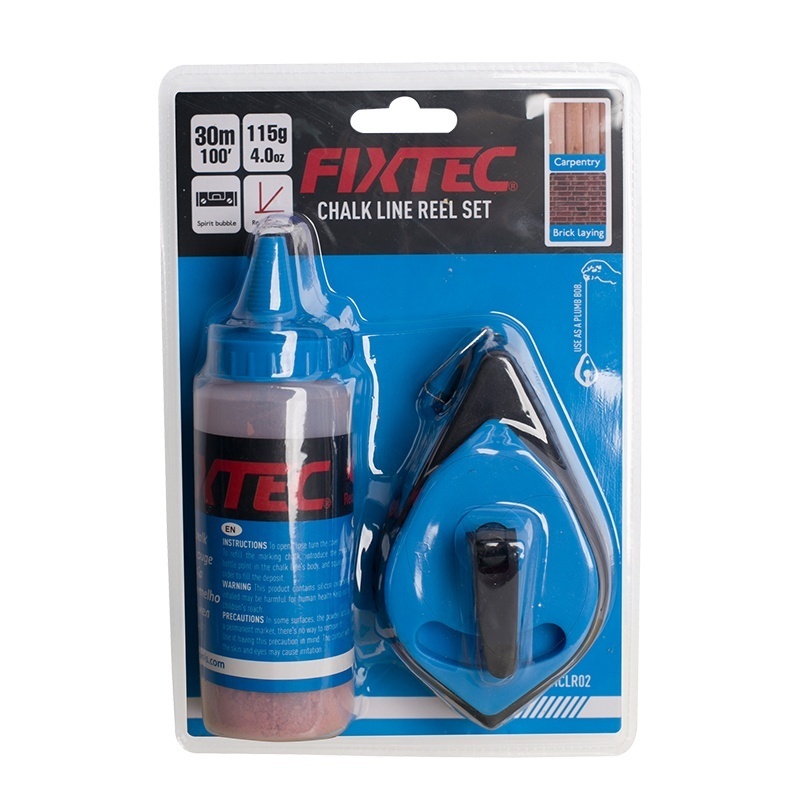 Kit trasare Fixtec 30 m cu fir rosu si nivela