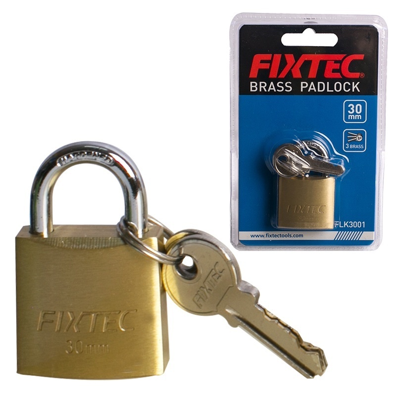 Lacat din alama FIXTEC 60mm cu 3 chei, arc din otel tratat
