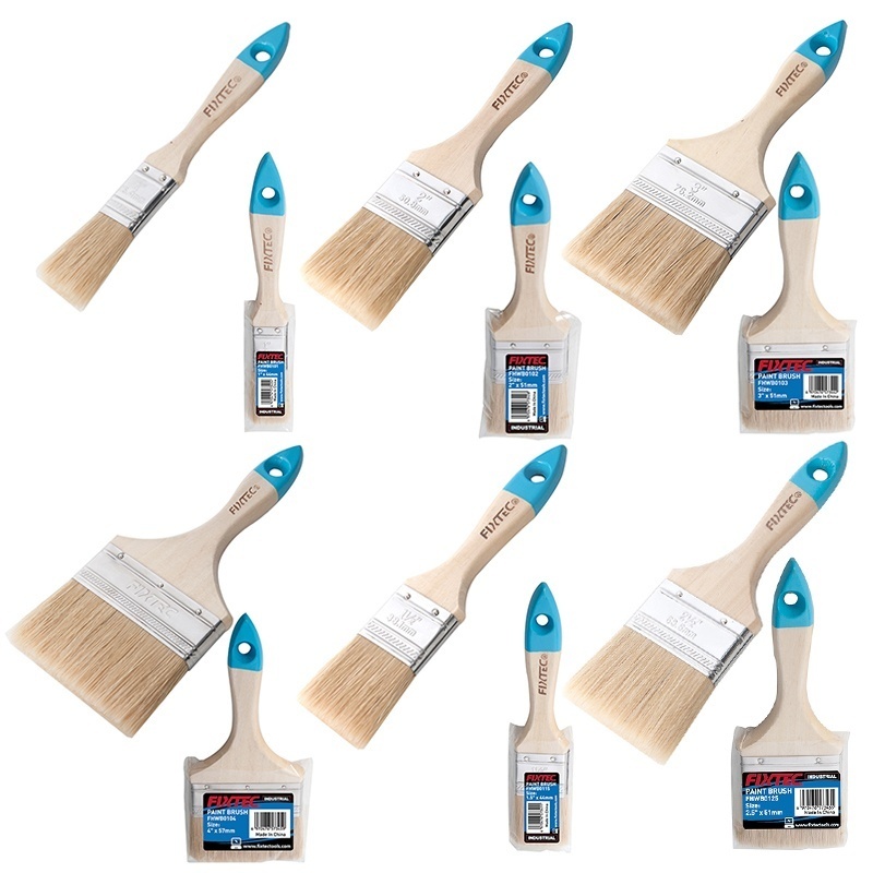 Pensula pentru zugravit FIXTEC cu maner din lemn 5