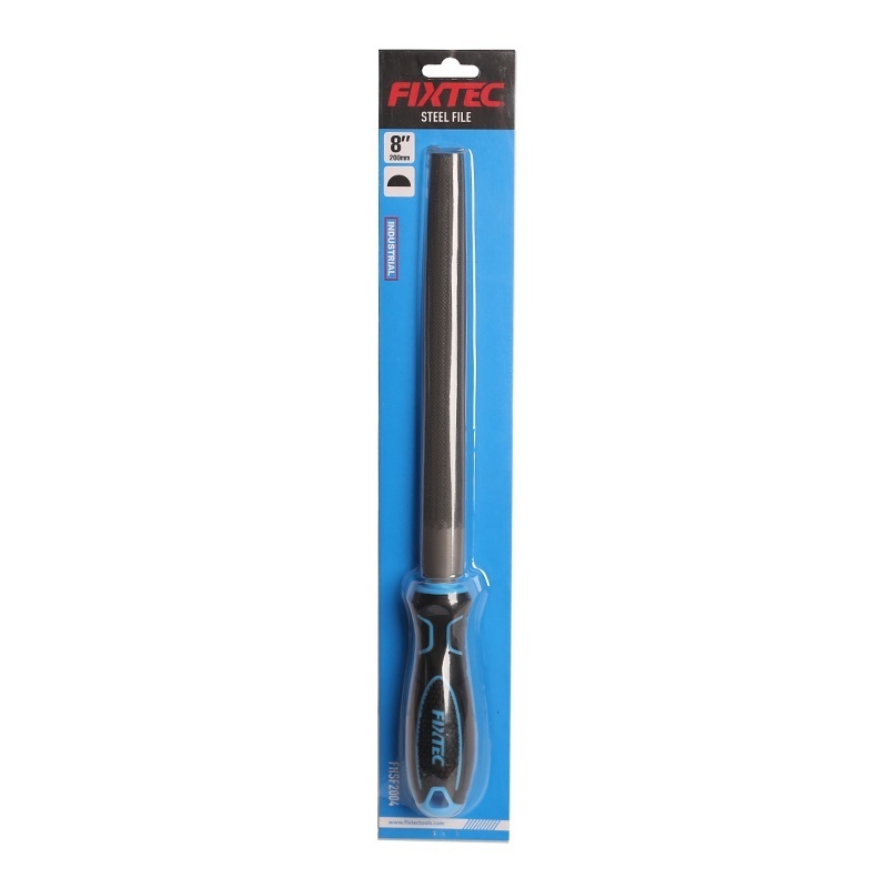 Pila Semirotunda 200 mm FIXTEC din Otel Carbon cu Maner Confortabil
