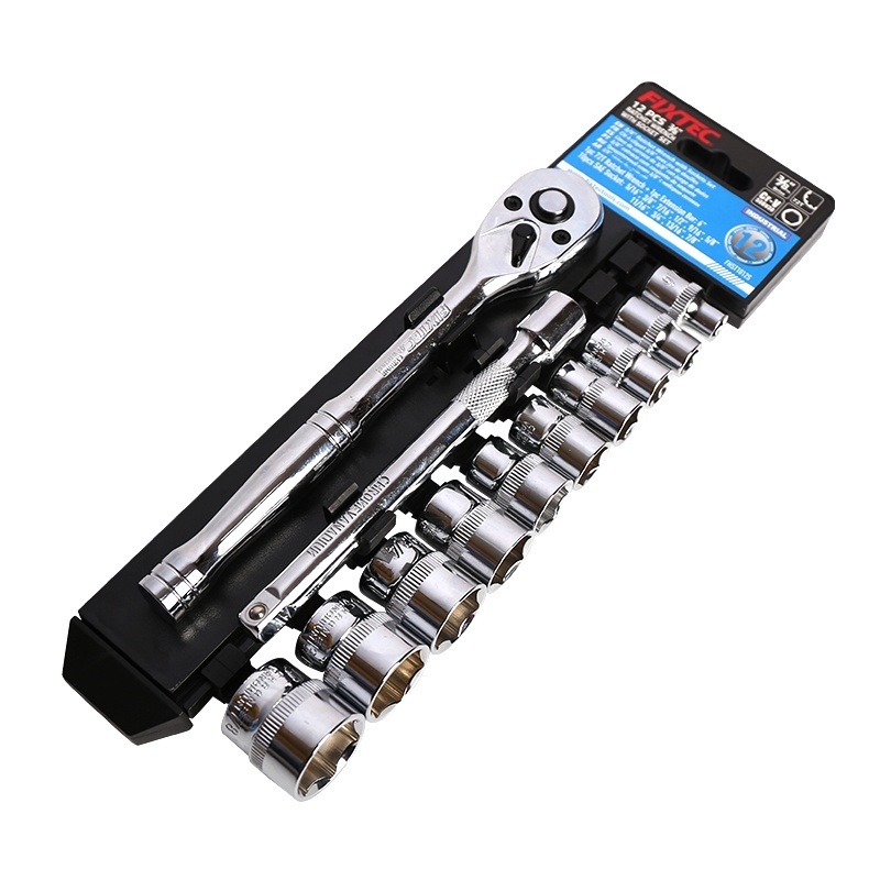 Trusa clichet FIXTEC 12 piese, 3/8