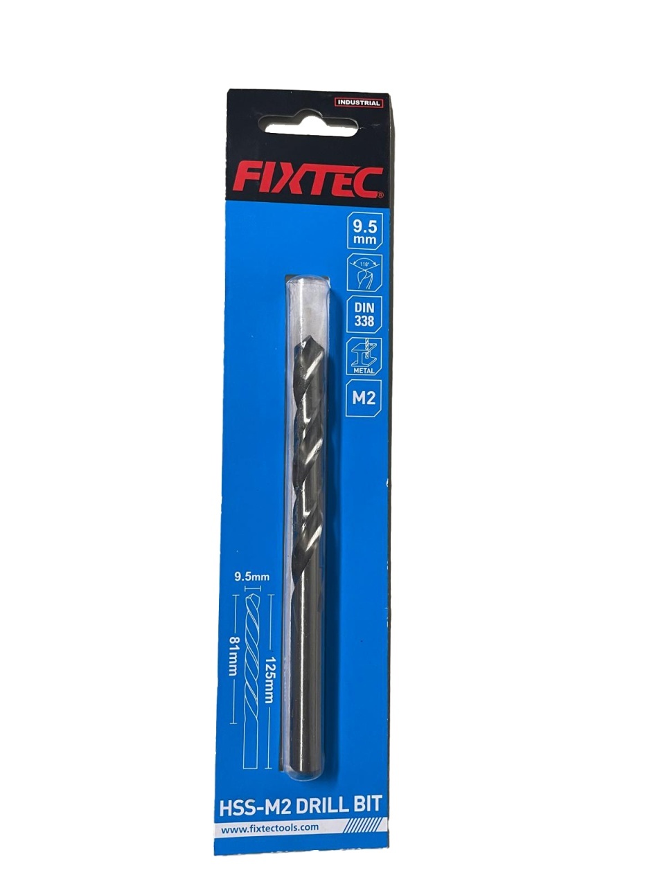Burghiu pentru metal HSS-M2 FIXTEC 9.5 mm x 125 mm