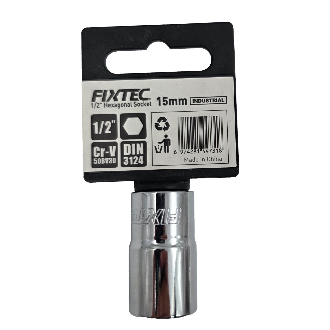 Cap tubular hexagonal 15 mm, FIXTEC, racord 1/2 - 1 | YEO