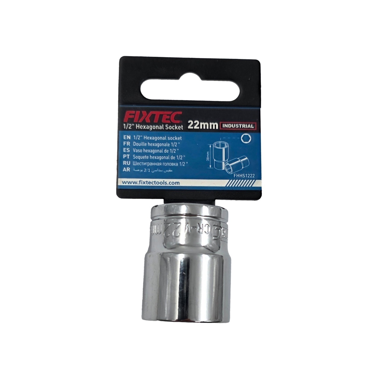 Cap tubular impact 22 mm, FIXTEC, antrenare 1/2