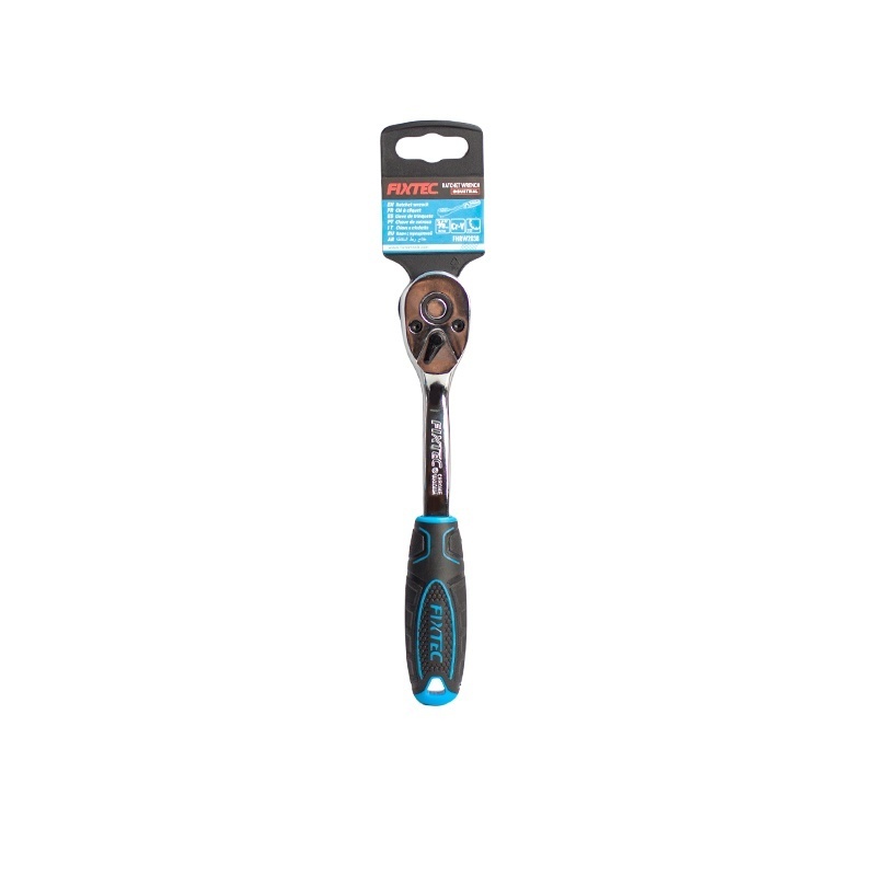 Cheie cu clichet 3/8" FIXTEC cu maner curbat din otel CR-V