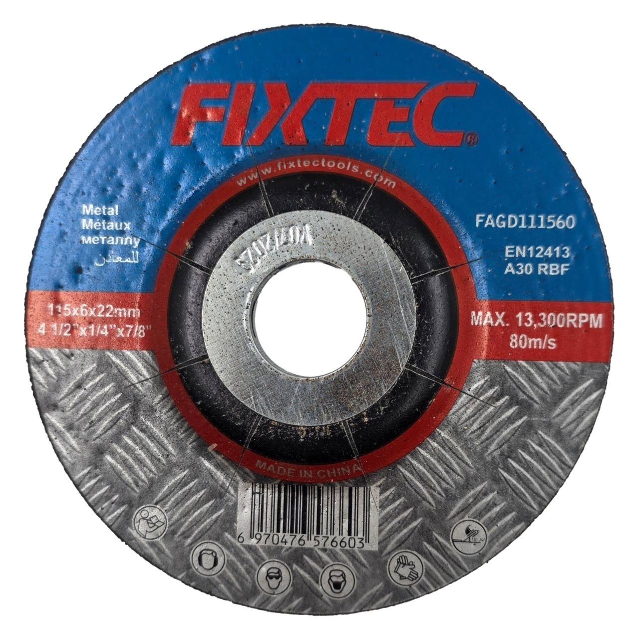 Disc abraziv 115x6x22mm FIXTEC pentru debitare si finisare