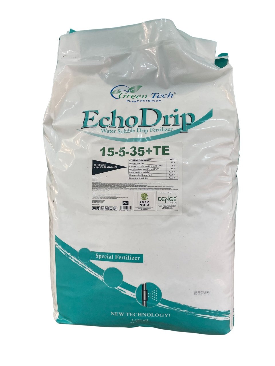 Fertilizant 15-5-35+TE EchoDrip de tip NPK, solubil in apa