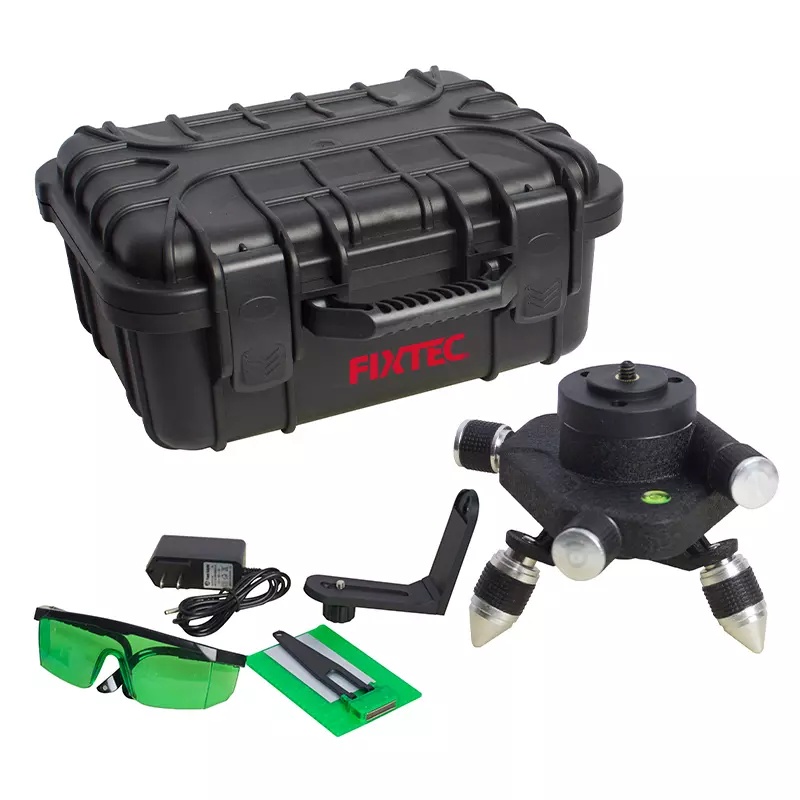 Nivelă laser 360° FIXTEC – 12 linii verzi, 10m rază, 3.7V, cu acumulator - 1 | YEO