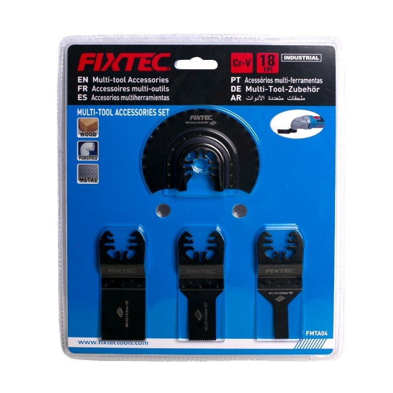 Set 4 Piese FIXTEC FMTA04 pentru Unelte Multifunctionale – Taiere Materiale Lemnoase