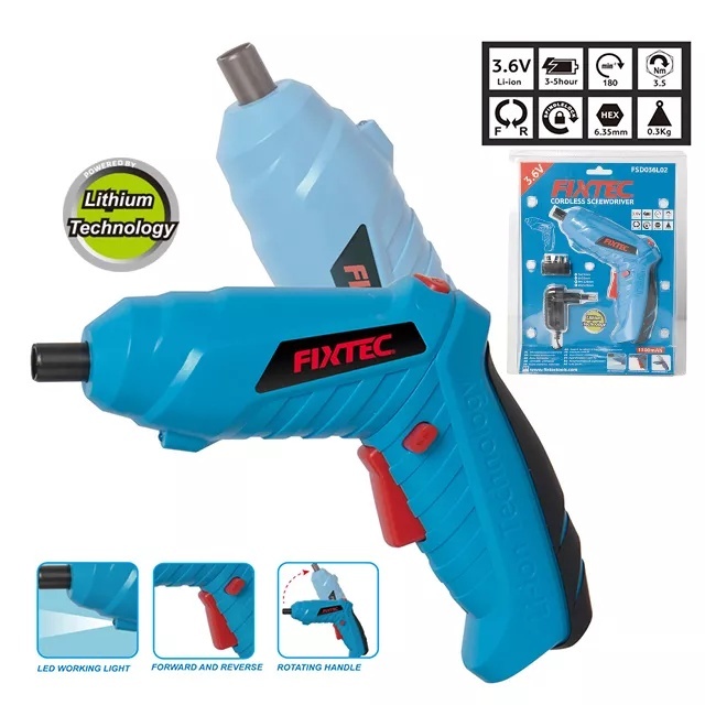 Surubelnita electrica FIXTEC 3.6V cu baterie lithium-ion 1300mAh - 1 | YEO