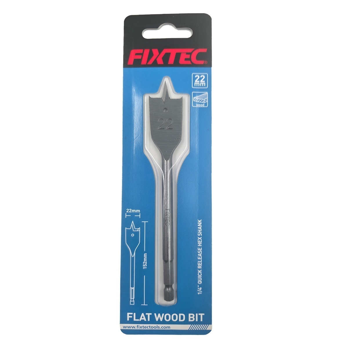 Burghiu paleta pentru lemn FIXTEC 22 mm x 152 mm