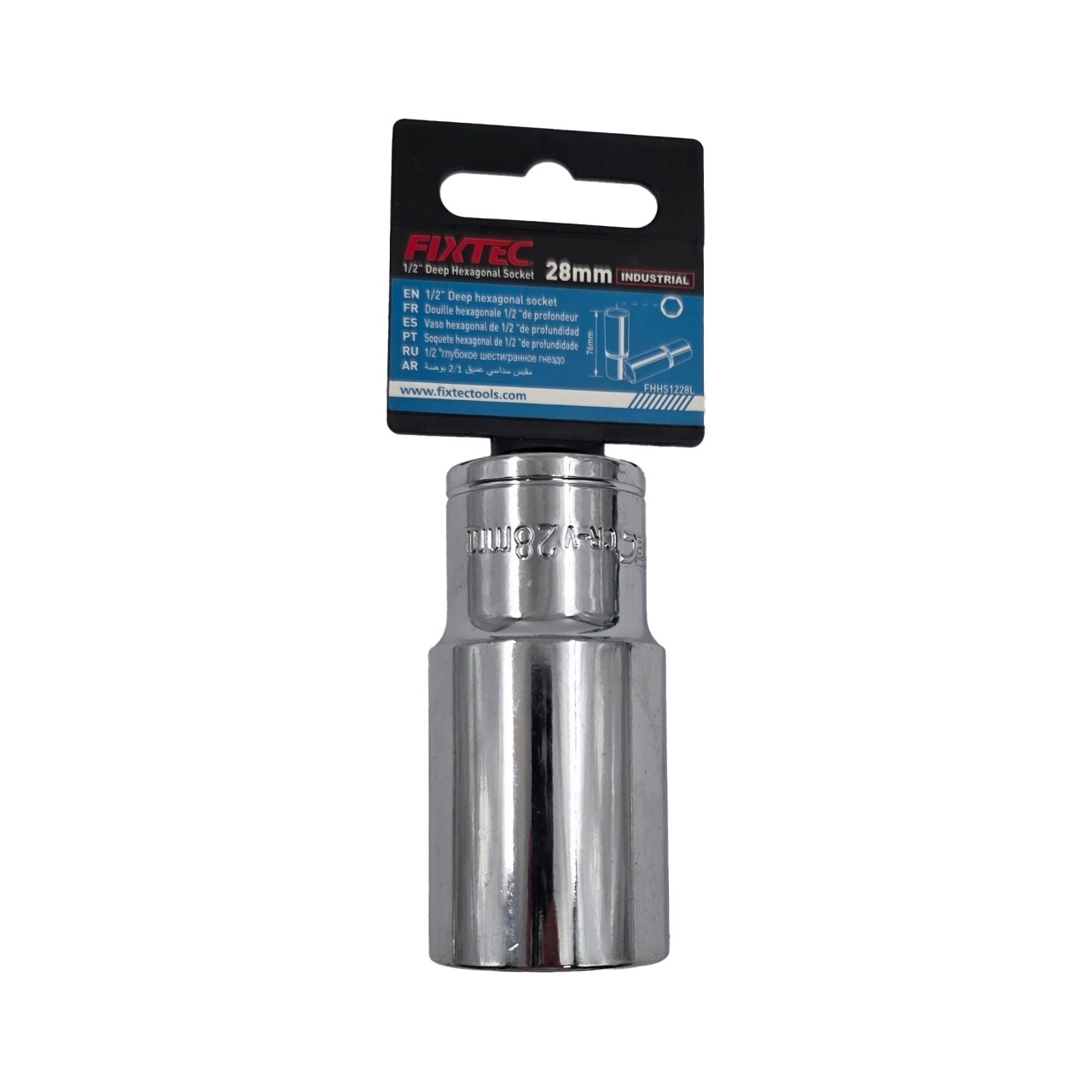 Cap tubular impact 28 mm FIXTEC, prindere 1/2