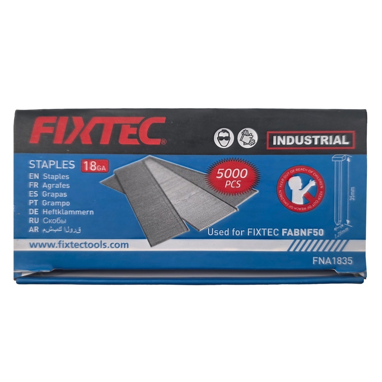 Capse pentru Pistol cu Aer Comprimat FIXTEC GA‑18 1.25×1.0×35 mm, 5000 buc