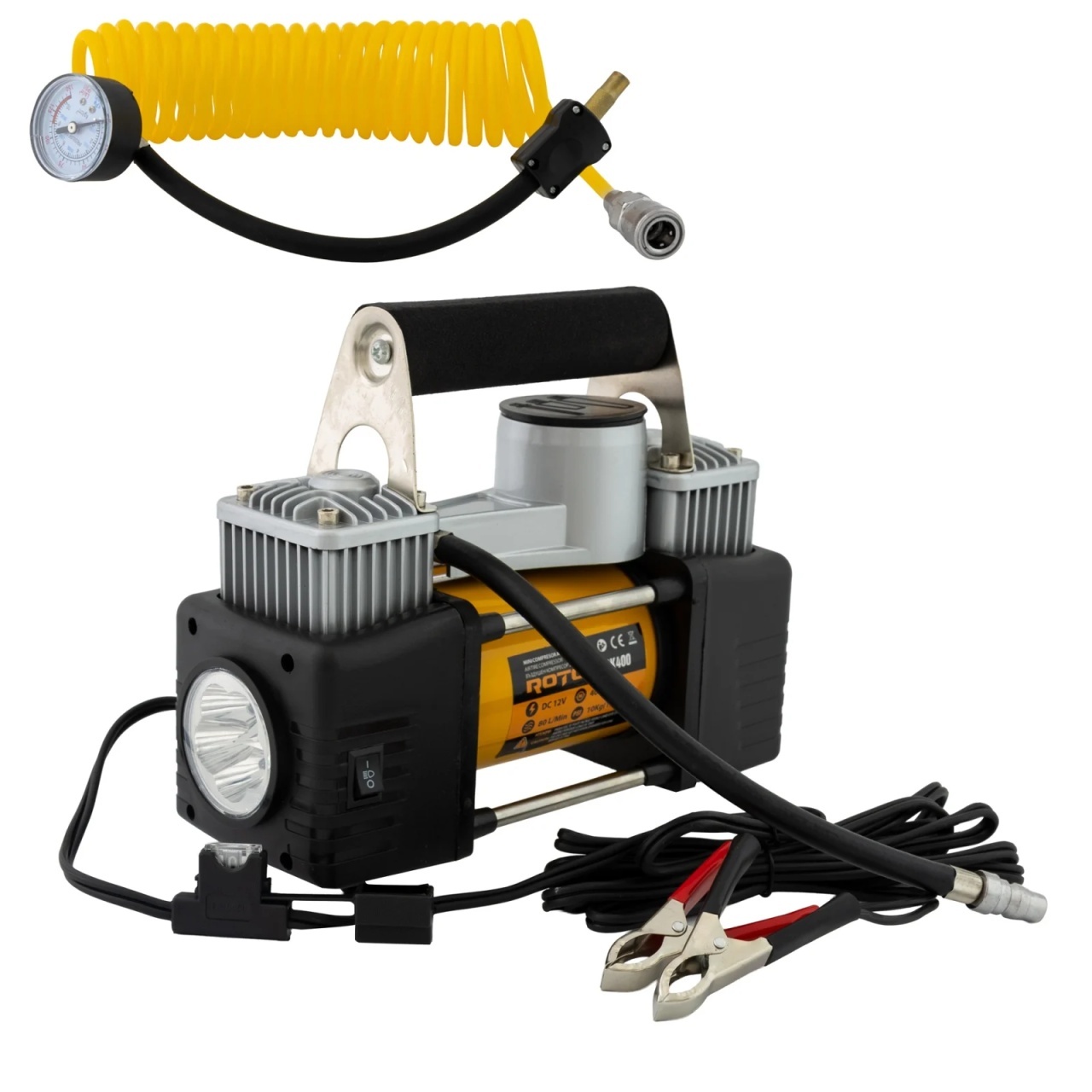 Compresor auto portabil ROTOR RK400, 12V, 400W, debit 80 l/min - 3 | YEO
