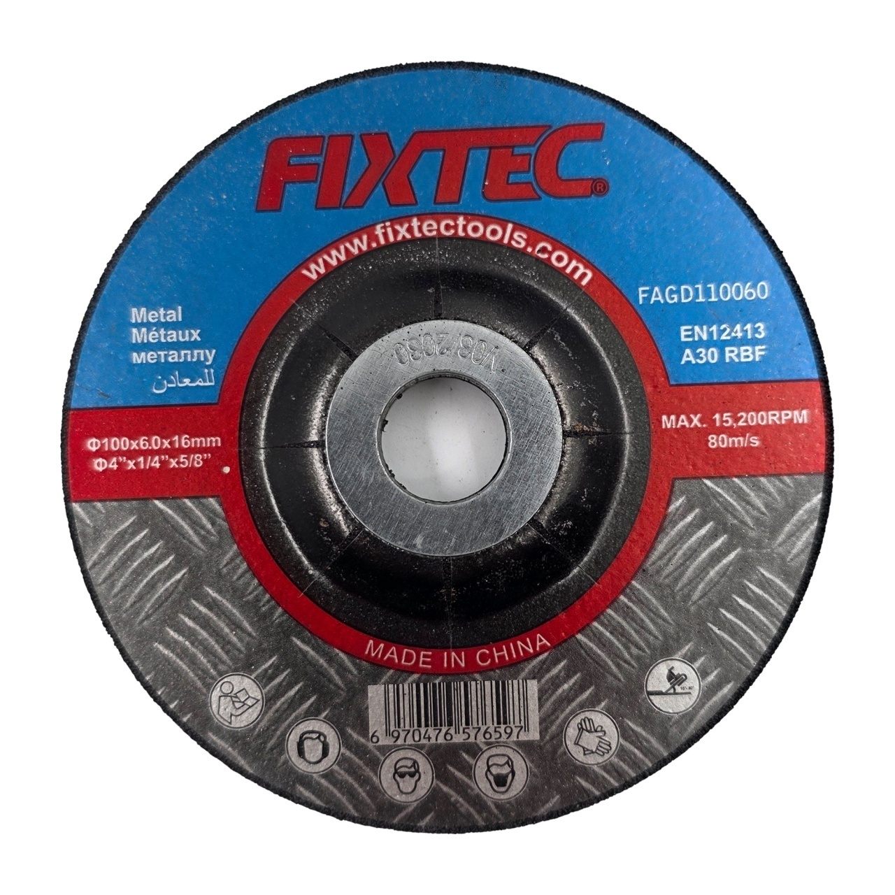 Disc de slefuire abraziv 100x6.0x16mm FIXTEC