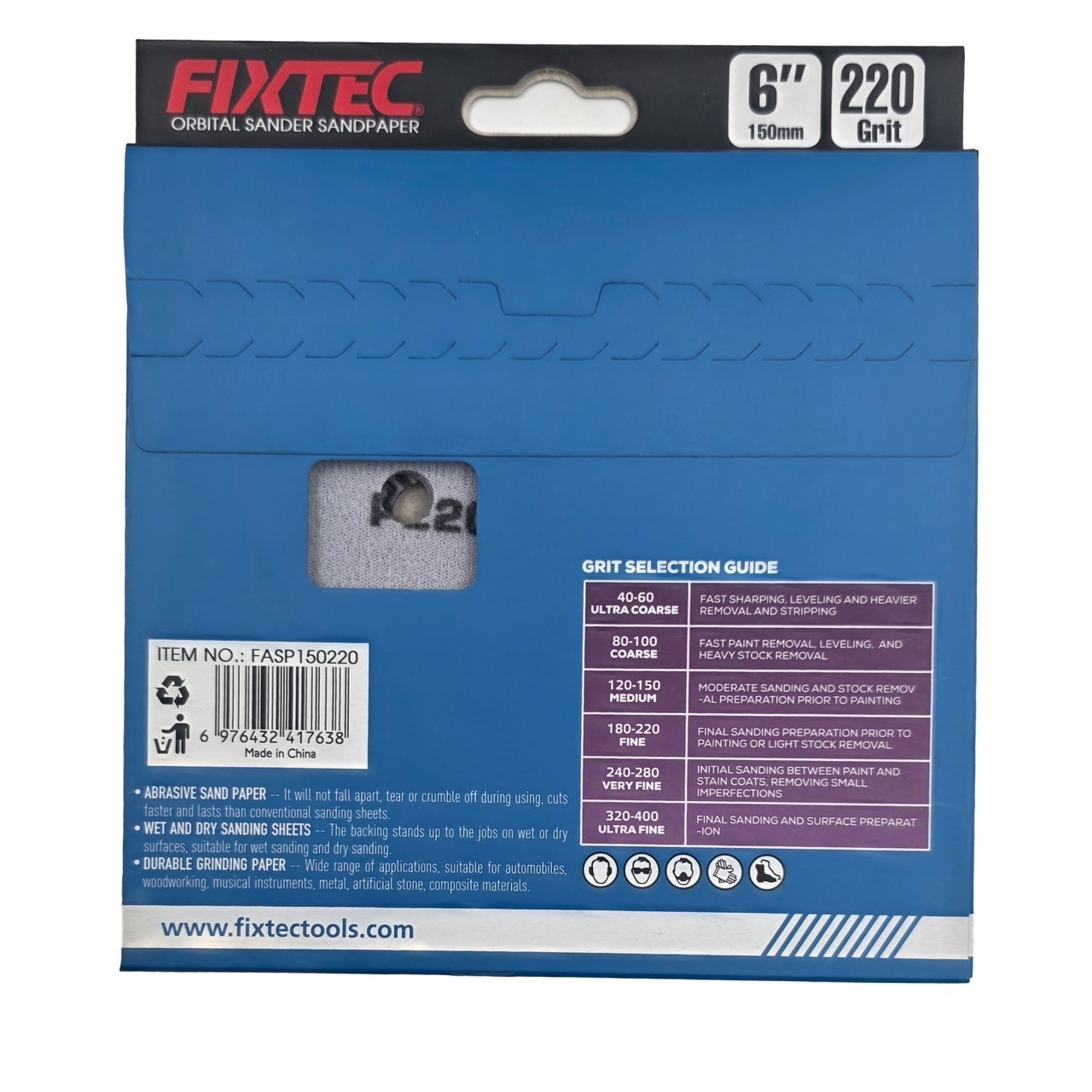 Disc pentru slefuire FIXTEC 150 mm, granulatie P220 - 1 | YEO