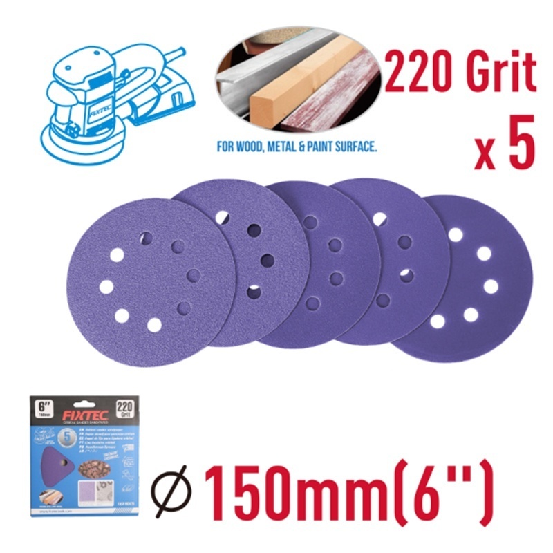 Disc slefuitor FIXTEC 150 mm cu granulatie P80 pentru prelucrare dura