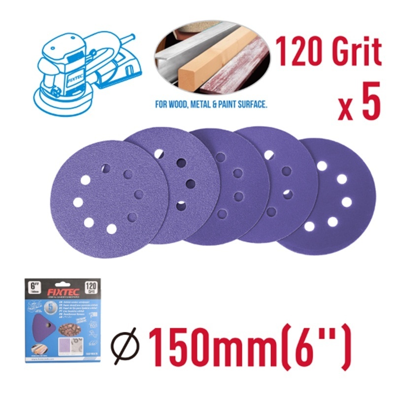 Disc slefuitor FIXTEC 150 mm cu granulatie P80 pentru prelucrare dura - 2 | YEO