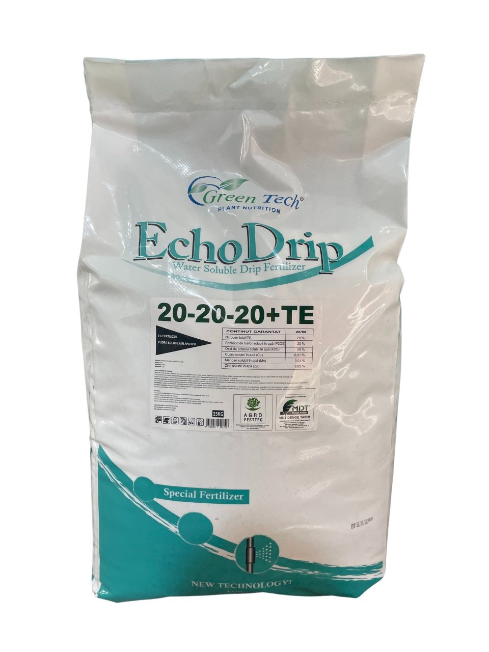 Fertilizant 20-20-20+TE EchoDrip de tip NPK, solubil in apa