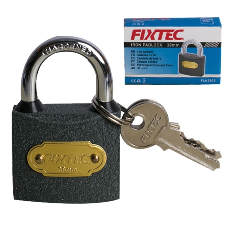 Lacat metalic FIXTEC 38 mm cu 3 chei incluse