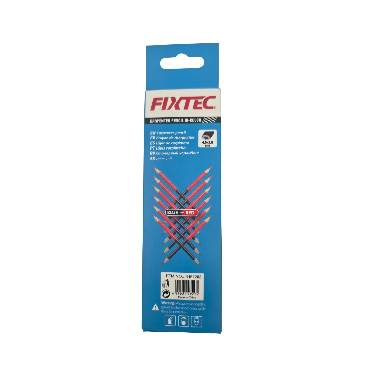 Pachet 12 Creioane Bicolore pentru Tamplarie FIXTEC 10x7.5x176 mm - 2 | YEO