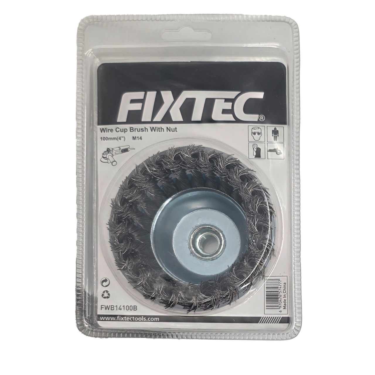 Perie Circulara Metalica FIXTEC 100 mm cu fir din otel 0.30 mm - 2 | YEO