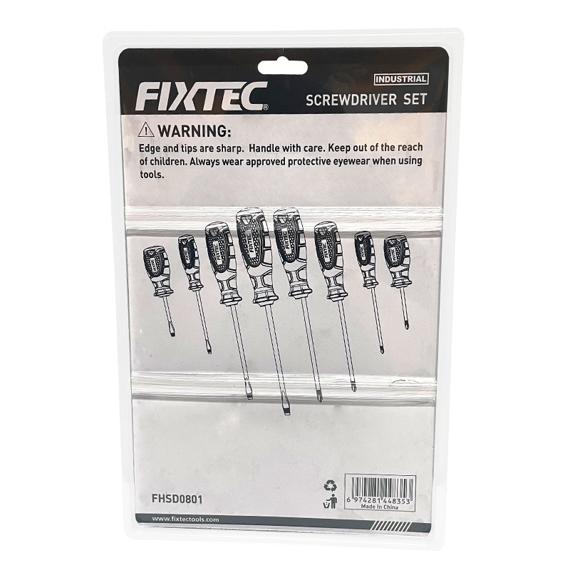 Set 8 surubelnite profesionale FIXTEC cu maner soft dublu strat - 1 | YEO