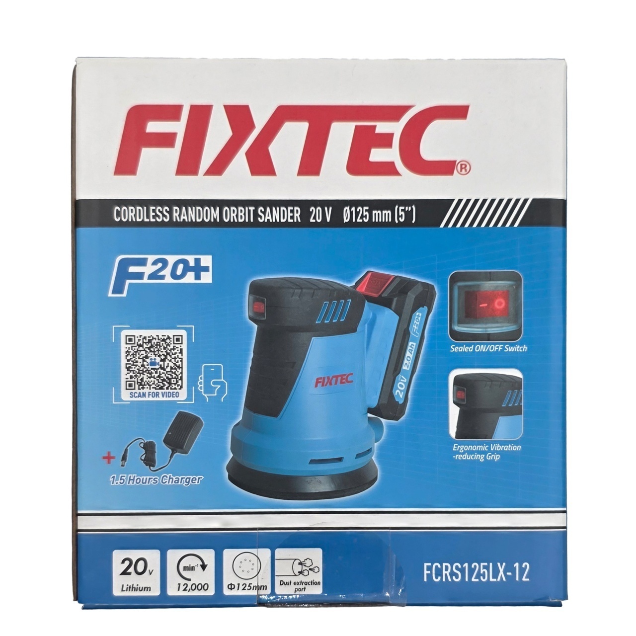 Slefuitor Orbital FIXTEC 20V cu Miscare Aleatorie, Fara Fir - 2 | YEO