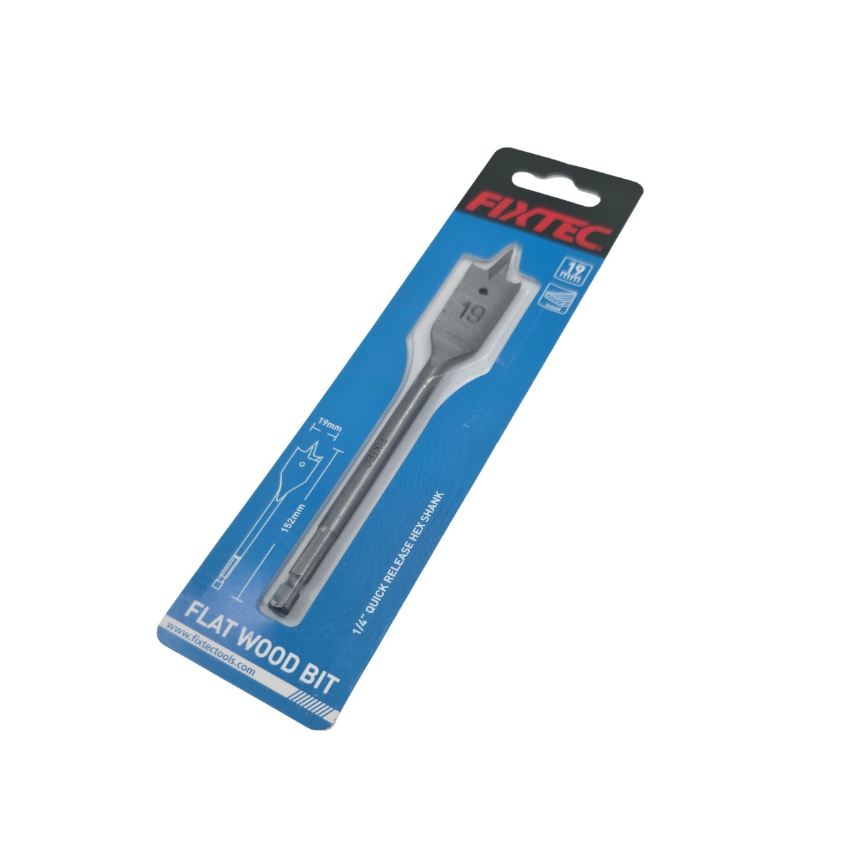 Burghiu tip paleta pentru lemn FIXTEC 19 mm x 152 mm - 1 | YEO