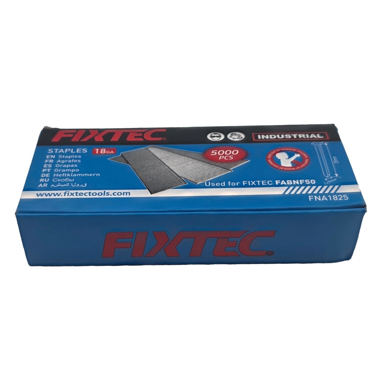Capse pentru Pistol Pneumatic FIXTEC GA-18 1.25×1.0×25 mm, 5000 bucati - 1 | YEO