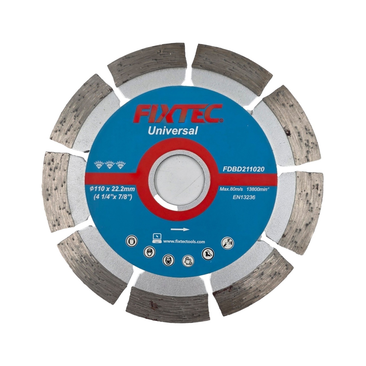 Disc diamantat FIXTEC 110 mm pentru taiat beton, piatra si caramida