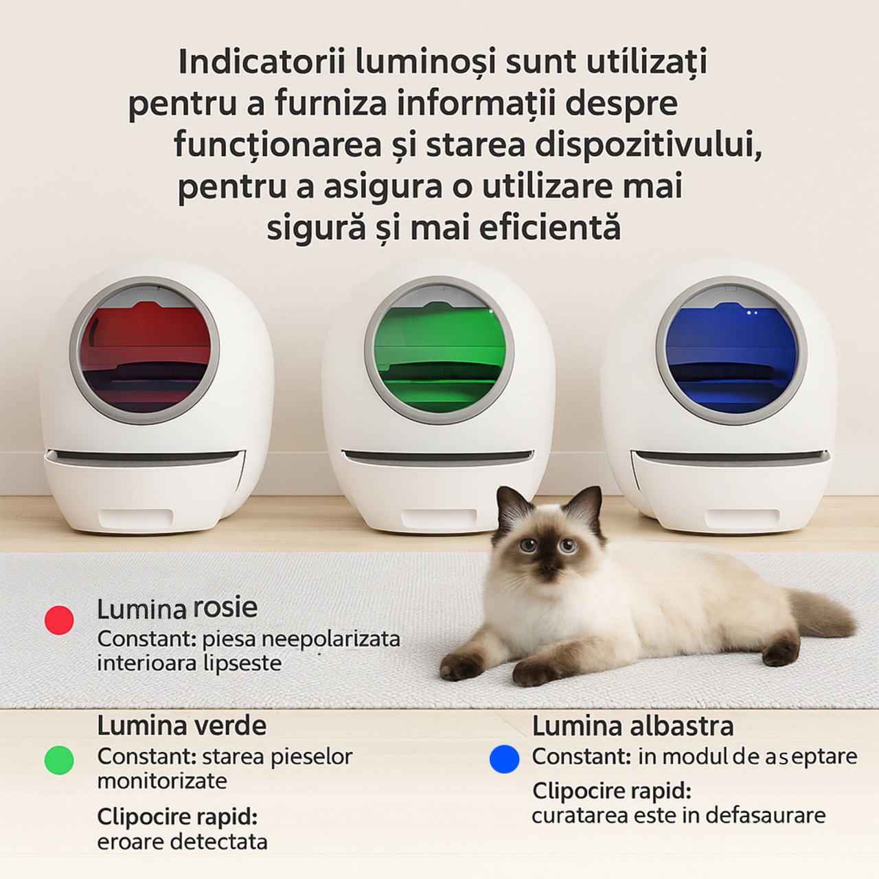 Litiera smart pisici, autocuratare, sterilizare si eliminare mirosuri - 2 | YEO