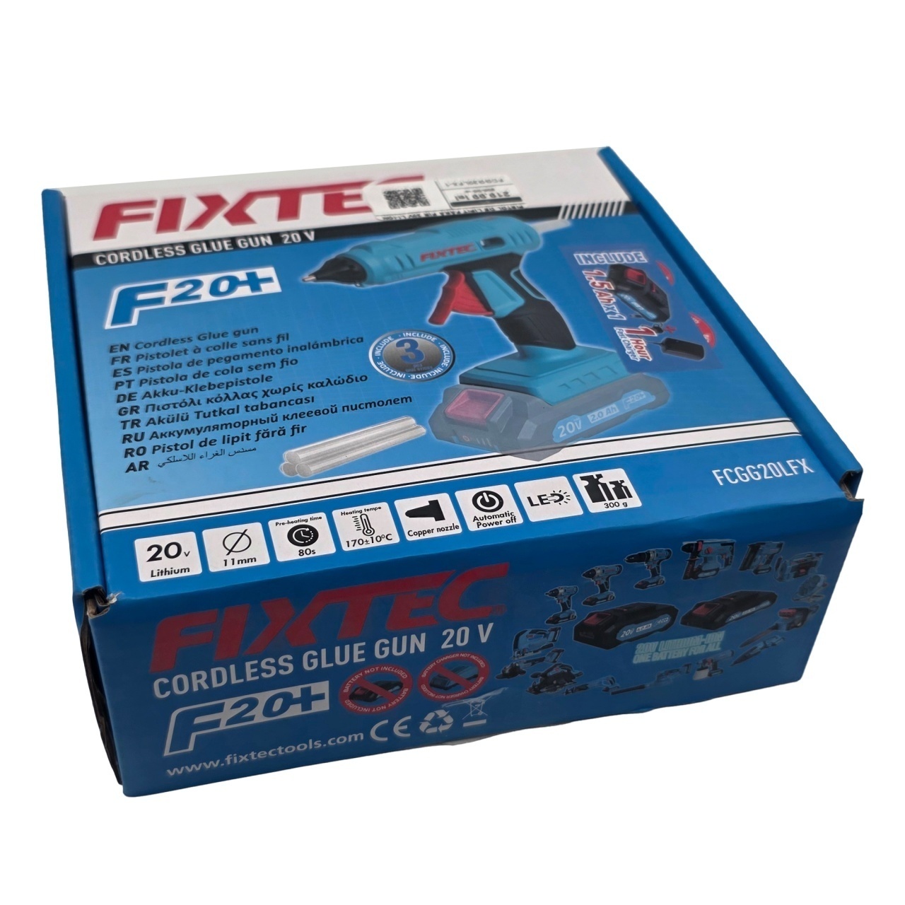 Pistol Lipici Cu Acumulator FIXTEC 20V Li‑Ion Profesional, Incalzire Instantanee - 1 | YEO