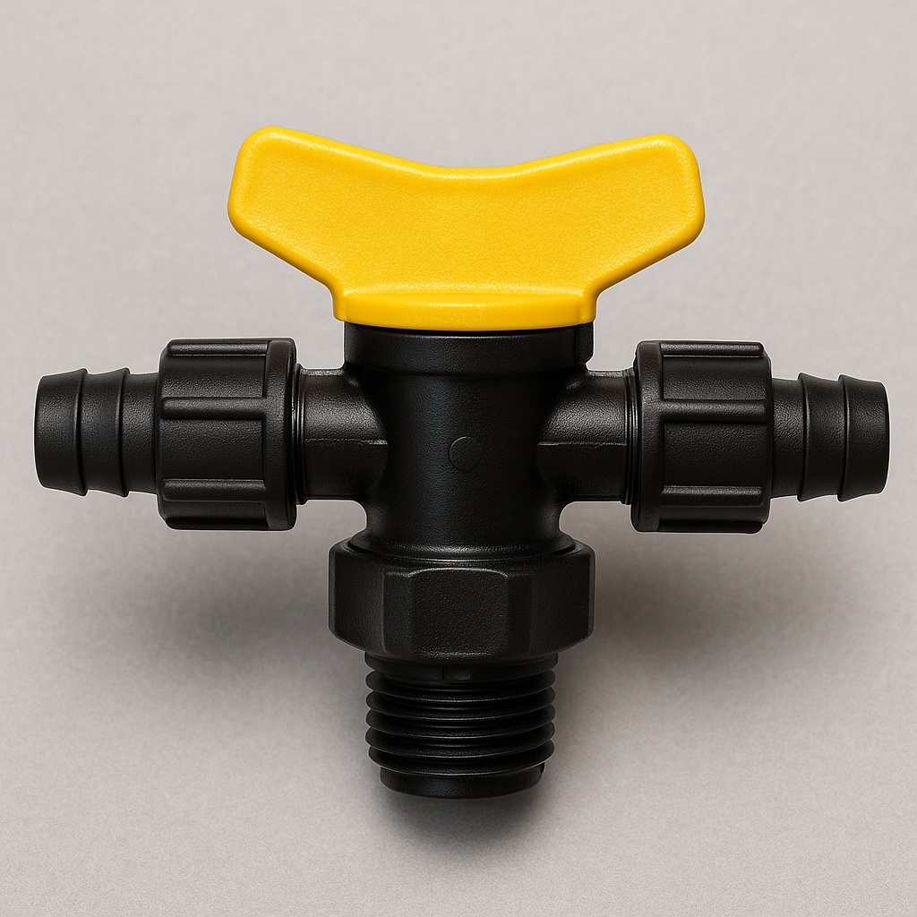 Robinet distribuitor cu 3 cai pentru furtun Layflat – Tip T - 1 | YEO