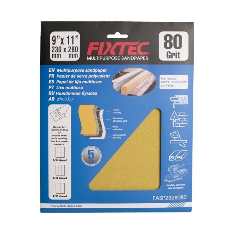 Set 5 Foi Abrazive FIXTEC FASP2328120 P120 pentru Rigips - 2 | YEO